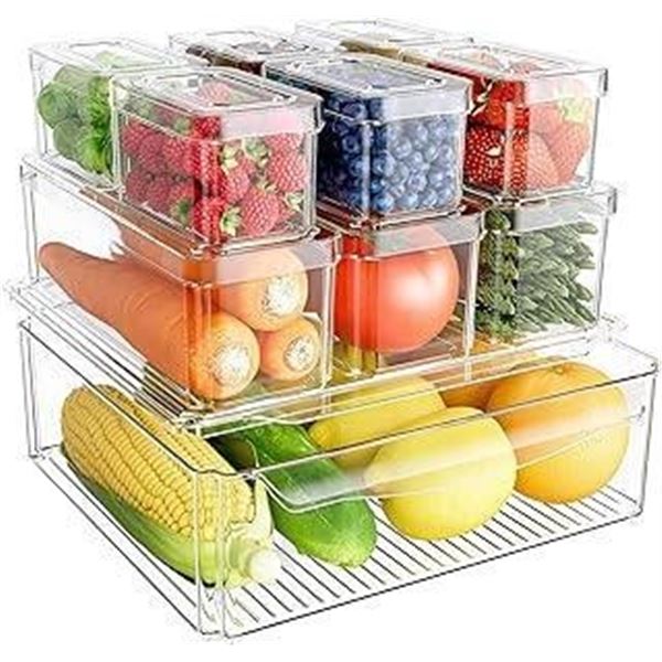 10 Pack Fridge Organizer Non-Dishwasher Safe