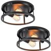 Image 1 : HENGYANLT 2 Pack Ceiling Light Fixtures, Anti-Corrosive Farmhouse Light Fixtures, Flush Mount Ceilin