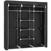 Image 1 : SONGMICS Portable Clothes Closet, Non-Woven Fabric Wardrobe, Storage Organizer, Black URYG12H
