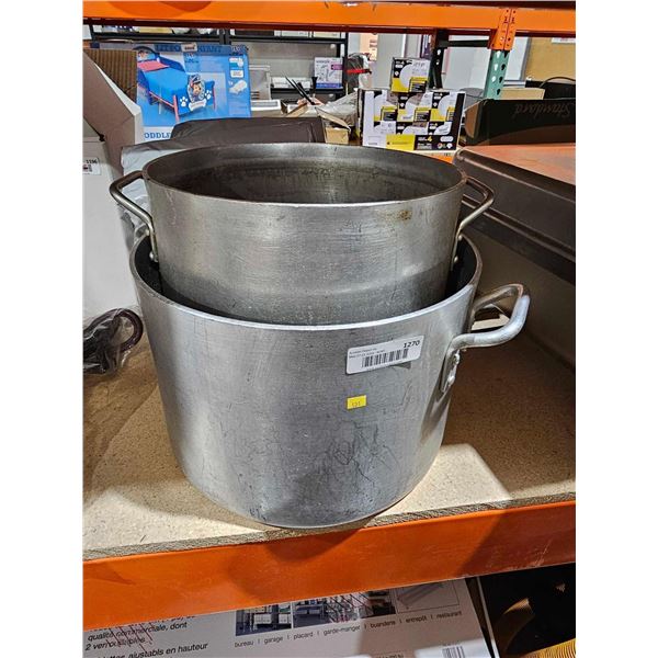 Lot of 2 Heavy Duty Commercial Cooking Pots
