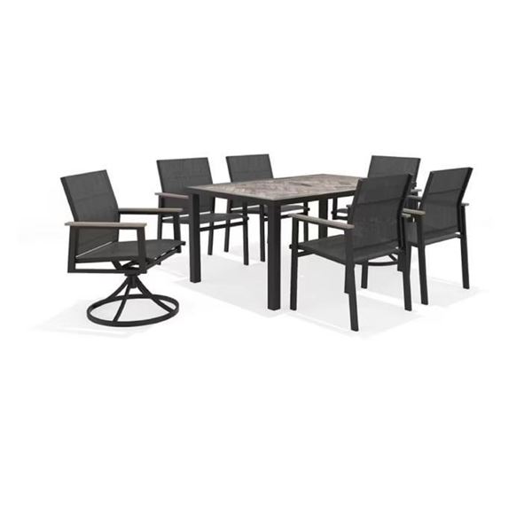 Hampton Bay Shelburne 7-Piece Sling Patio Dining Set