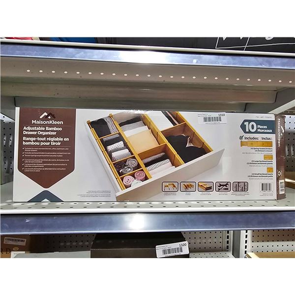 Maisonkleen Adjustable Bamboo Drawer Organizer