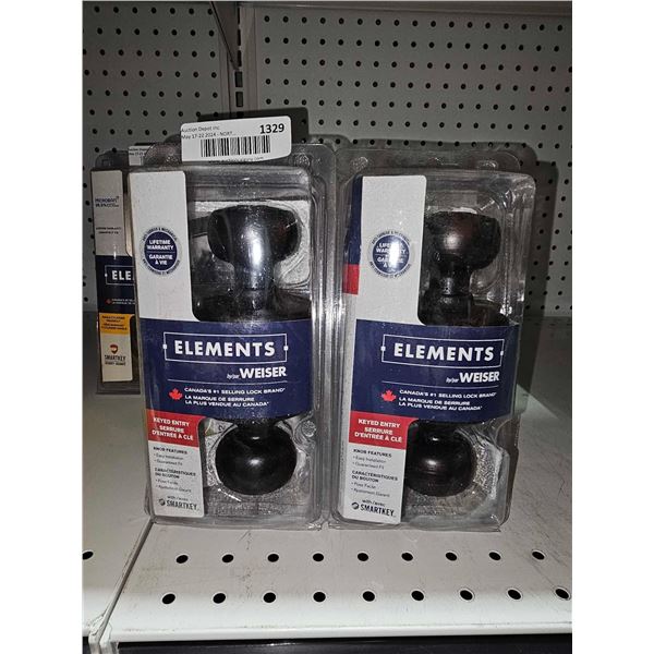 Weiser Elements - Set of 2 Keyed Entry Door Handles