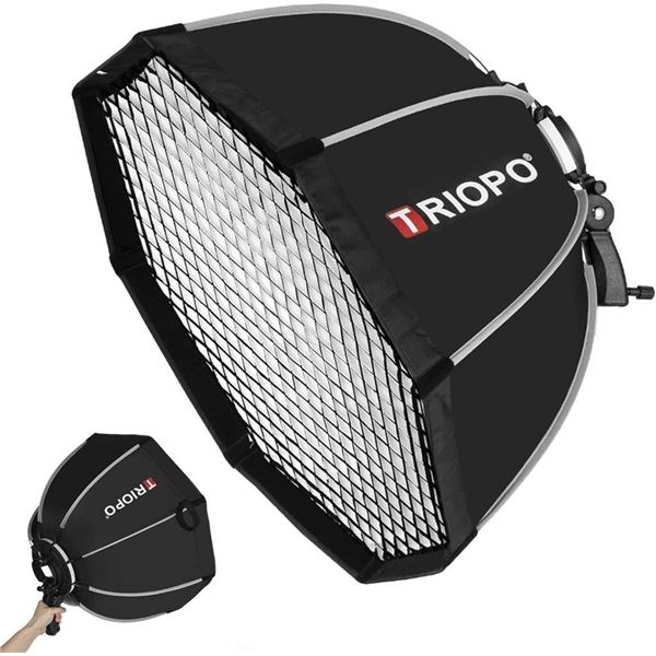 Triopo KS90 Portable Softbox 35in / 90cm Speedlite Octagon Umbrella Softbox with Honeycomb Grid Outd