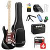 Image 1 : Donner Electric Guitar, DST-152B 39" Electric Guitar Kit HSS Pickup Coil Split, Solid Body Electric 