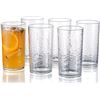 Image 1 : 20-ounce Acrylic Glasses Plastic Tumbler, set of 6 Clear - Hammered Style, Dishwasher Safe, BPA Free