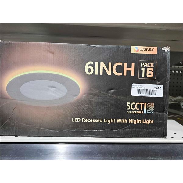 Cycevsun 16 Pack LED Recessed Lights with Night Light