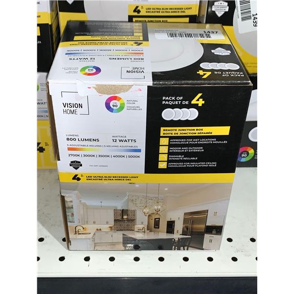 Vision home 4 pack of ultra slim LED recessed lights