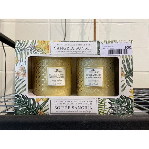 Premium glass candle set Sangria Sunset scented candles, pack of 2
