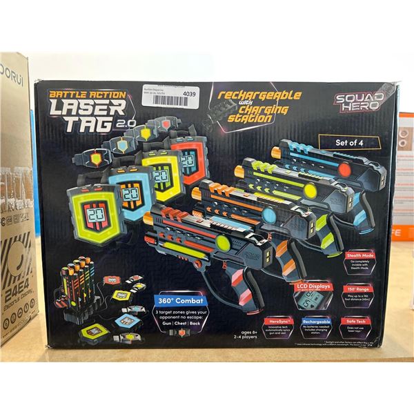 Battle action at home laser tag game with recharble docking station