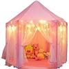 Image 1 : ORIAN Princess Castle Playhouse Tent for Girls with LED Star Lights – Indoor & Outdoor Larg