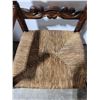Image 3 : Antique Hand-carved Rush Seat Chair
