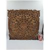 Image 1 : Hand-carved Floral Wood Panel