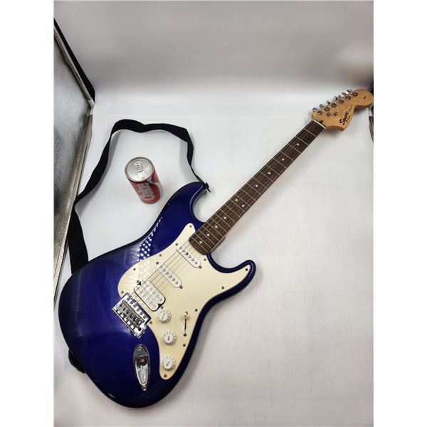 Blue Squier Electric Guitar