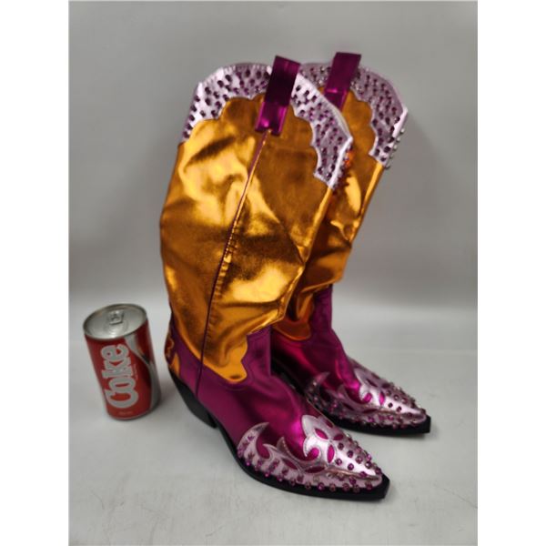 Pink and Gold Cowgirl Boots Size 6
