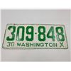 Image 1 : Antique 1930 Washington License Plate