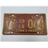 Image 1 : Vintage 1959 Sportsman's Paradise License Plate