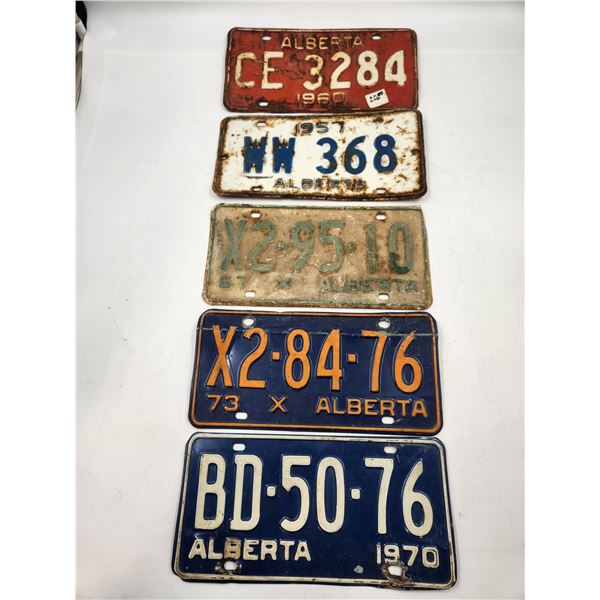 5 Vintage Alberta License Plates