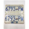 Image 1 : 2 British Columbia License Plates