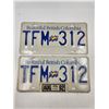 Image 1 : 2 British Columbia License Plates
