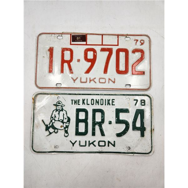 2 Vintage Yukon License Plates