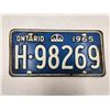 Image 1 : Vintage 1965 Ontario License Plate