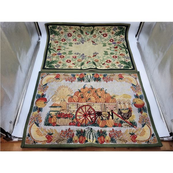 2 Vintage Tapestry Accent Rugs Made in New York