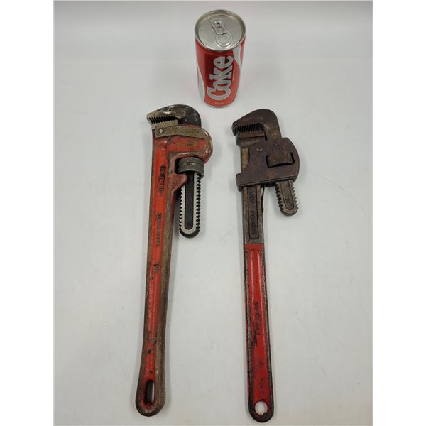 2 Vintage Heavy Duty Pipe Wrenches