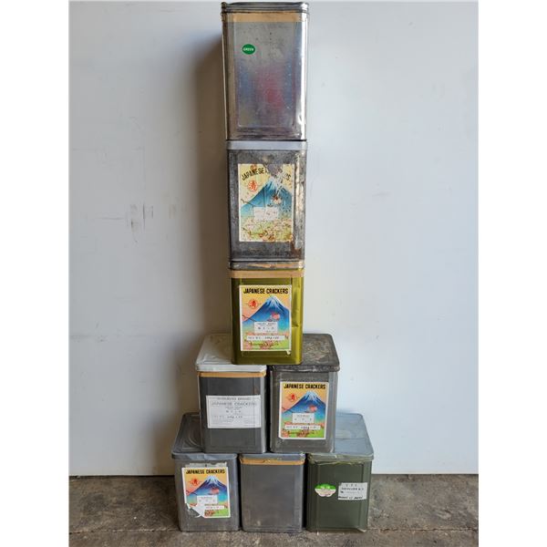 Vintage Japanese Crackers Advertising Tins
