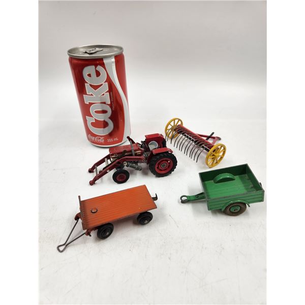 Dinky Toys Diecast Tractor and Wagons Made in England