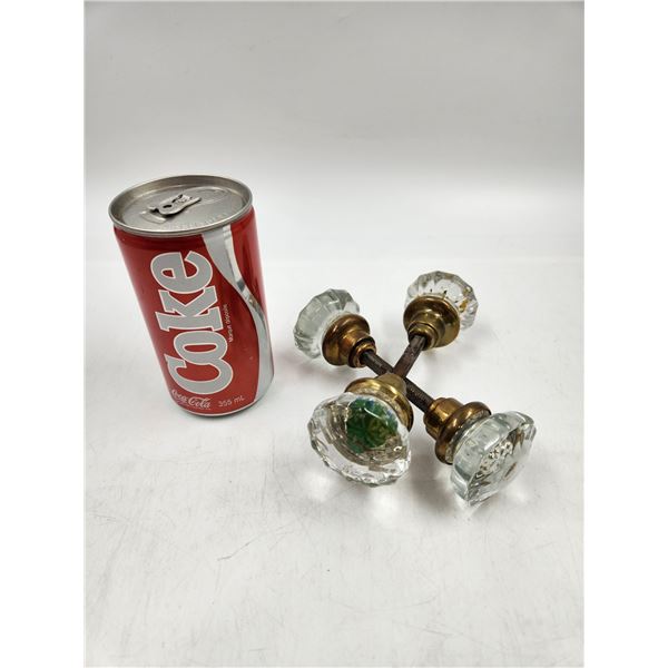 Antique Glass Doorknob Sets on Spindles