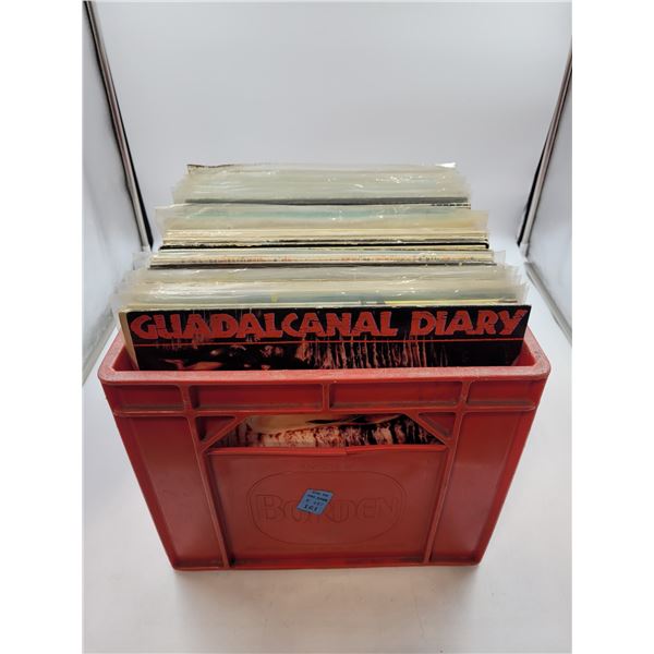 Crate of Vinyl Records