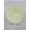 Image 3 : Fenton Daisy Hand Painted Compote Uranium Glass Signed S. Fisher
