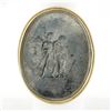 Image 1 : Vintage 14k Gold Large Oval Bezel Metal Cameo Man Woman Twisted Wire Frame Ring