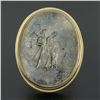 Image 2 : Vintage 14k Gold Large Oval Bezel Metal Cameo Man Woman Twisted Wire Frame Ring