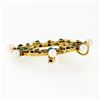 Image 4 : Vintage Victorian Revival 14k Gold Turquoise & Pearl Open Circle Brooch Pendant