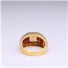 Image 4 : 18K Yellow Gold Golden Topaz & Invisible Set Ruby Ring