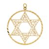 Image 1 : Vintage 14K Gold Large Open Star of David w/ Filigree Work Circle Charm Pendant