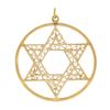 Image 2 : Vintage 14K Gold Large Open Star of David w/ Filigree Work Circle Charm Pendant