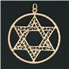 Image 3 : Vintage 14K Gold Large Open Star of David w/ Filigree Work Circle Charm Pendant