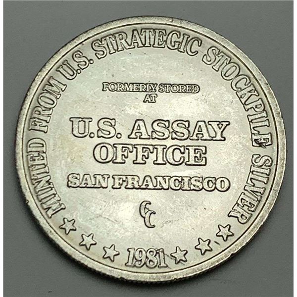 1981-CC U.S. Assay Office San Franccisco 1 ozt .999 Silver Trade Unit
