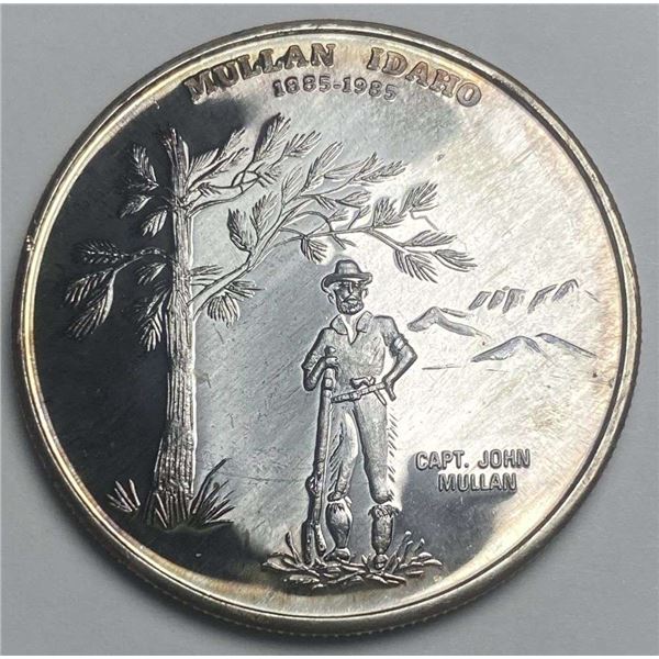 1885-1985 Silver Valley Mint John Mullan Proof 1 ozt .999 Silver