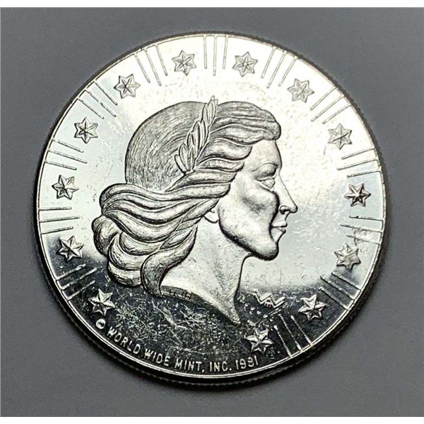 1981 World Wide Mint "American Eagle" 1 ozt .999 Silver