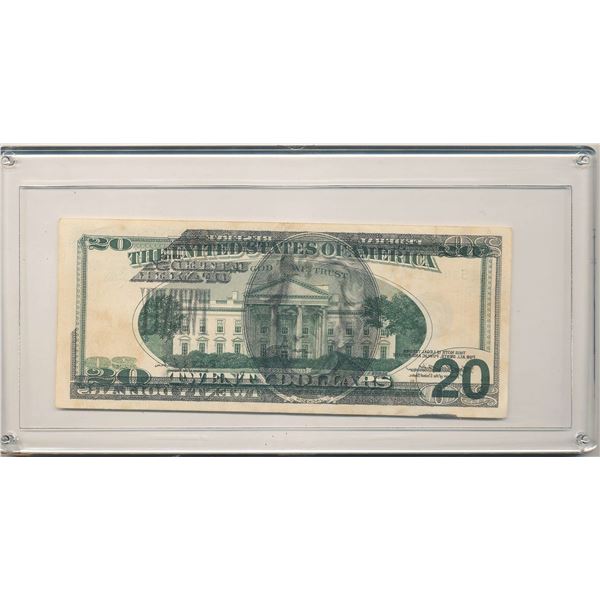 Major Offset Printing Error 1996 U.S. $20 Federal Reserve Note