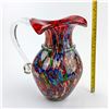 Image 15 : LARGE MURANO MILLEFIORI ART GLASS PITCHER - ITALY