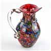 Image 8 : LARGE MURANO MILLEFIORI ART GLASS PITCHER - ITALY