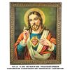 Image 1 : FRAMED VINTAGE HOLY HEART OF JESUS LITHOGRAPH