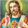 Image 2 : FRAMED VINTAGE HOLY HEART OF JESUS LITHOGRAPH