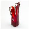 Image 1 : RUBY RED ART GLASS FLOWER VASE - GAMBLES IMPORT