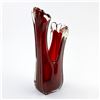 Image 3 : RUBY RED ART GLASS FLOWER VASE - GAMBLES IMPORT